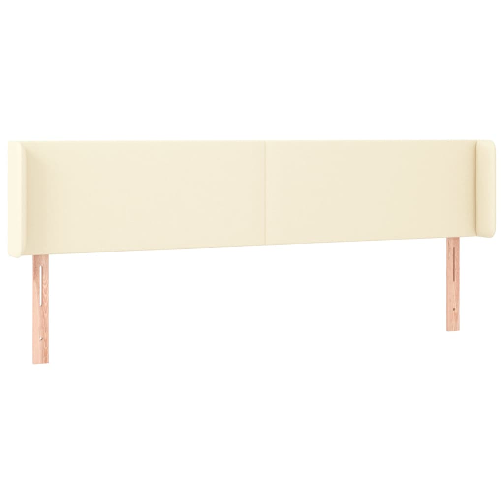 Hoofdbord LED 163x16x78/88 cm kunstleer crèmekleurig – afbeelding 3