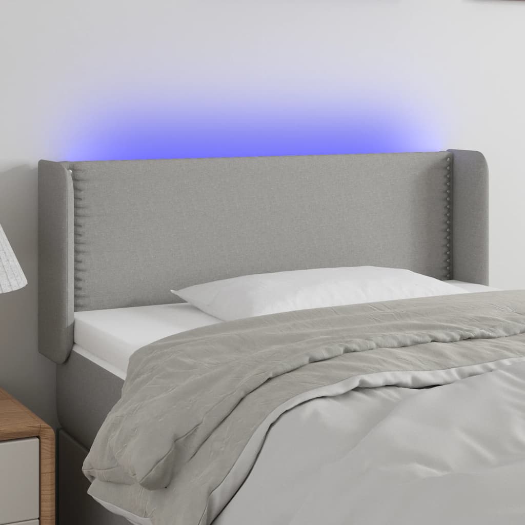 Hoofdbord LED 83x16x78/88 cm stof lichtgrijs – afbeelding 1