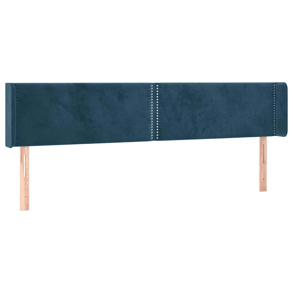 Hoofdbord LED 183x16x78/88 cm fluweel donkerblauw – afbeelding 3
