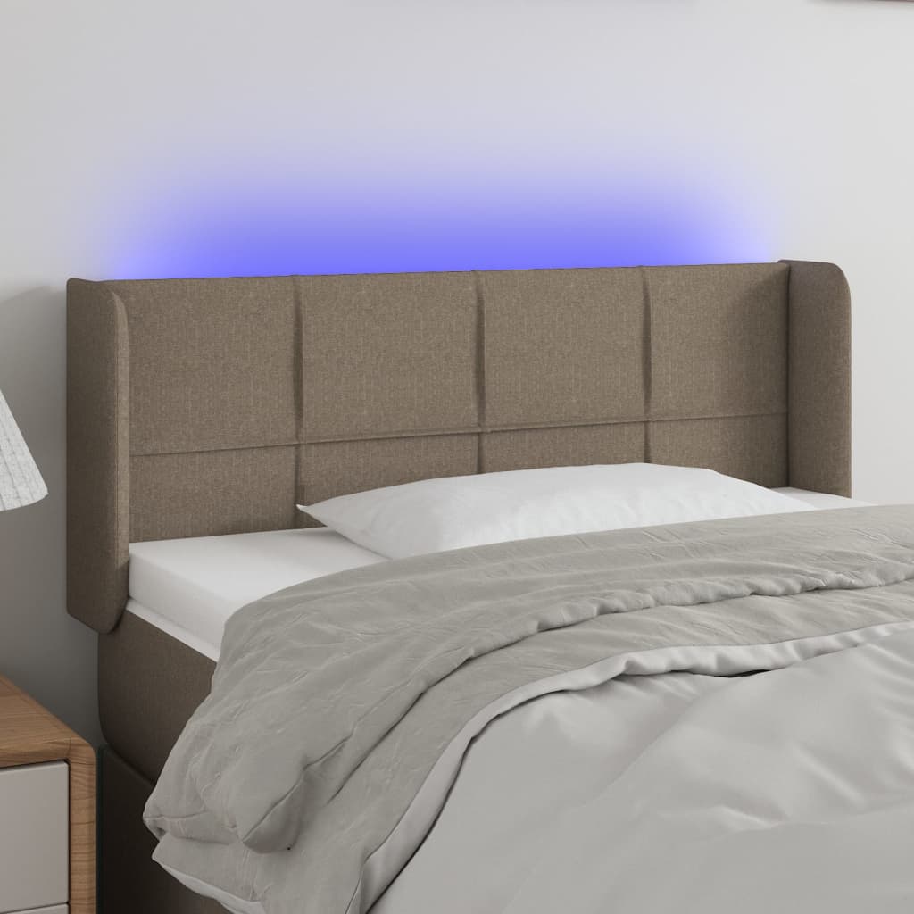 Hoofdbord LED 83x16x78/88 cm stof taupe – afbeelding 1