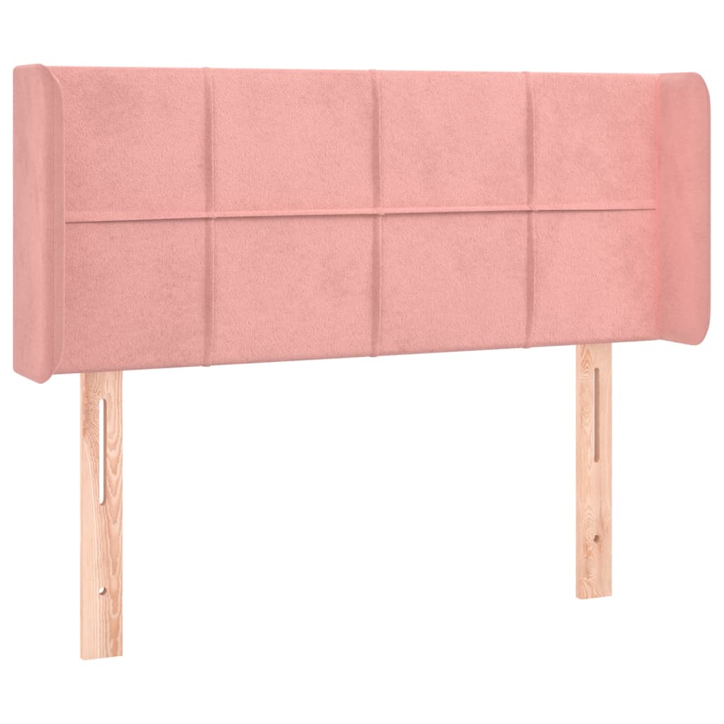 Hoofdbord LED 83x16x78/88 cm fluweel roze – afbeelding 3
