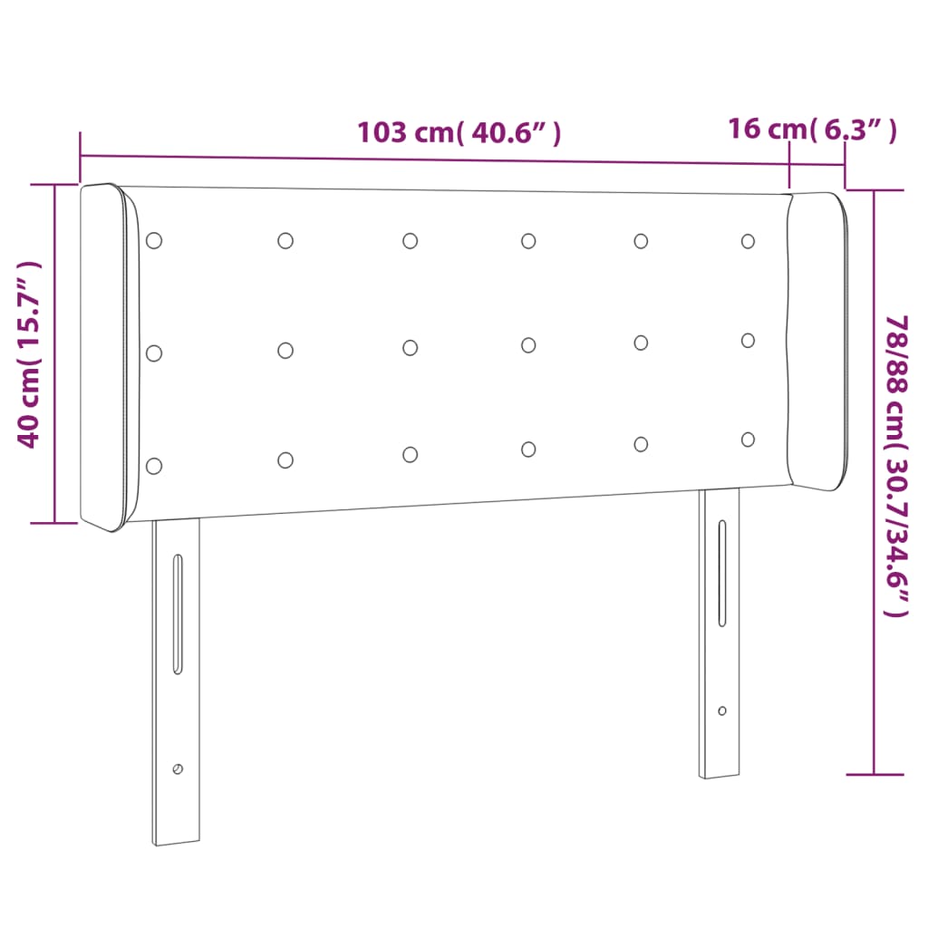 Hoofdbord LED 103x16x78/88 cm kunstleer cappuccinokleurig – afbeelding 6