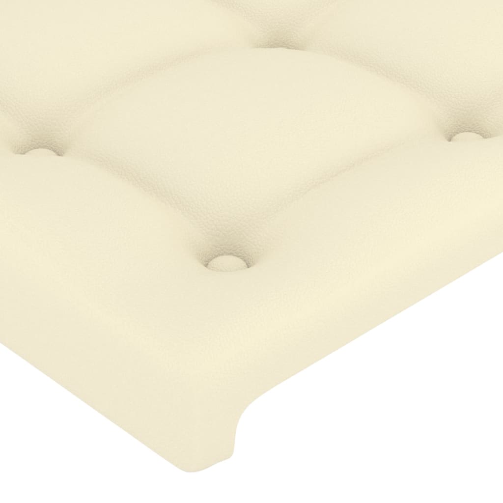 Hoofdbord LED 183x16x78/88 cm kunstleer crèmekleurig – afbeelding 5