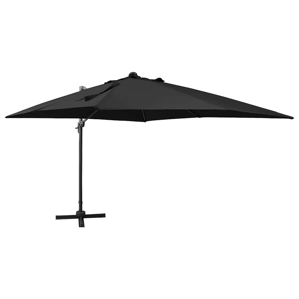 Zweefparasol met paal en LED-verlichting 300 cm zwart – afbeelding 1