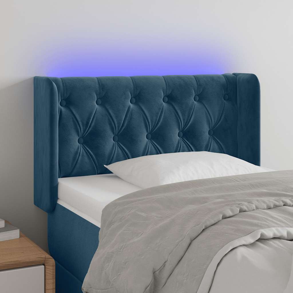 Hoofdbord LED 83x16x78/88 cm fluweel donkergroen
