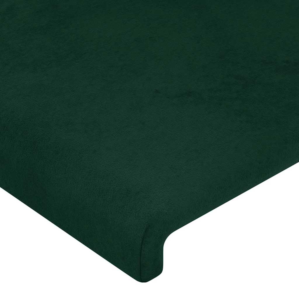 Hoofdbord LED 147x16x118/128 cm fluweel donkergroen – afbeelding 5