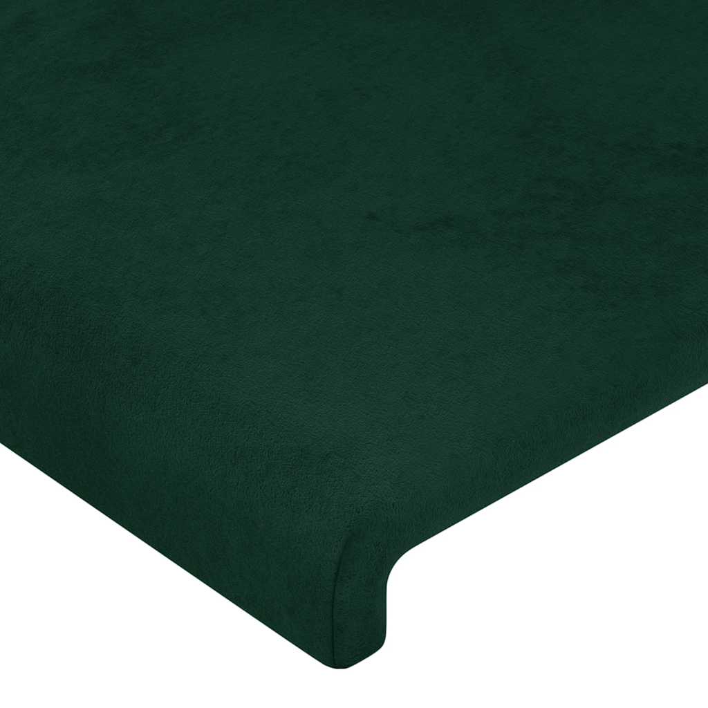 Hoofdbord LED 203x16x118/128 cm fluweel donkergroen – afbeelding 5