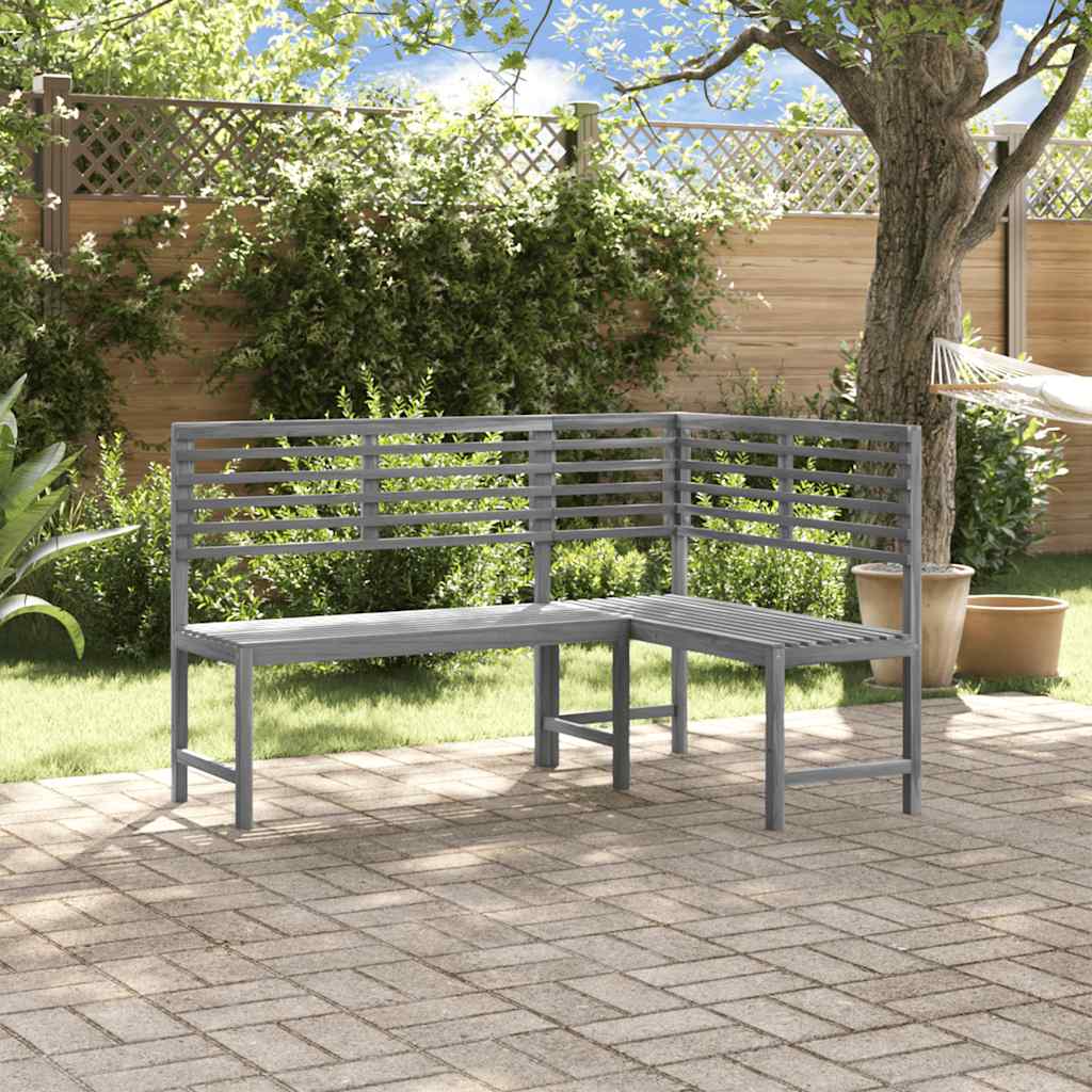 Tuinhoekbank 140 cm massief acaciahout grijs – afbeelding 1