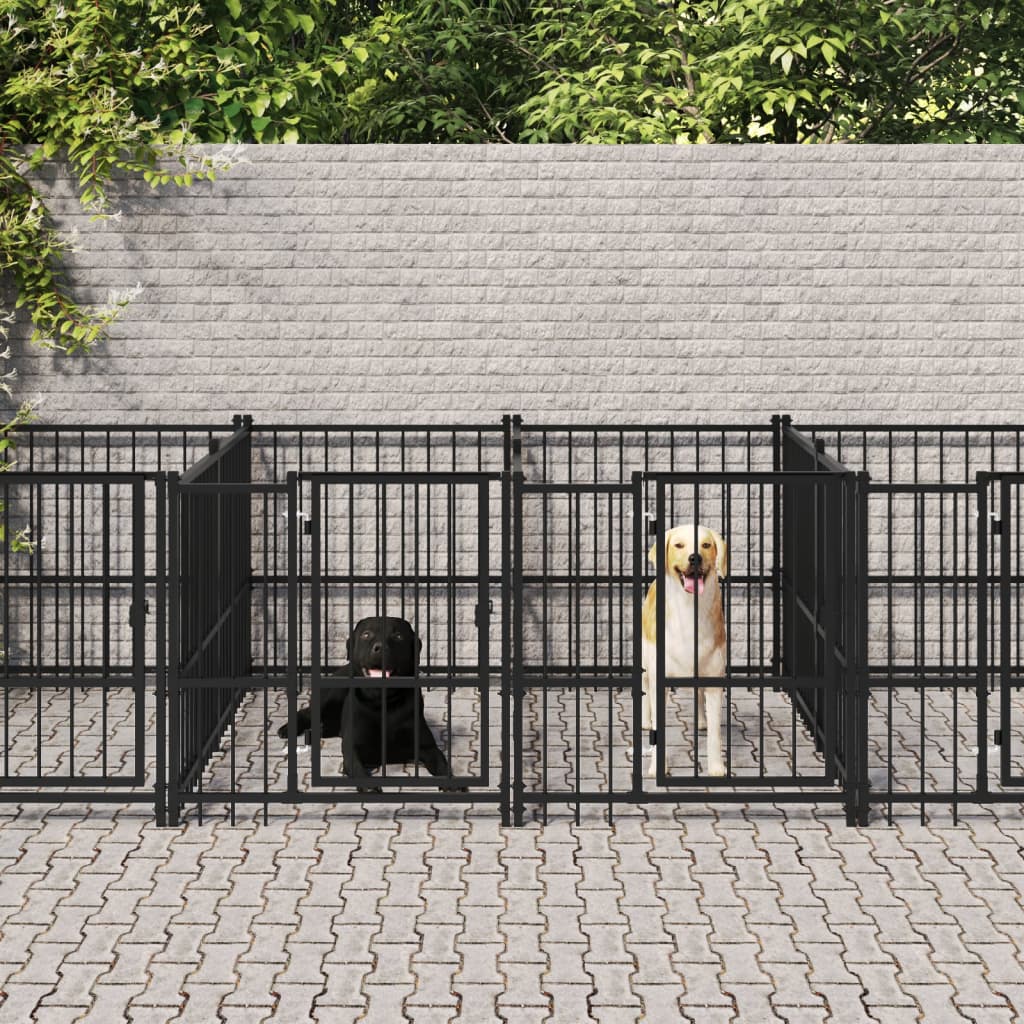 Hondenkennel voor buiten 11,26 m² staal