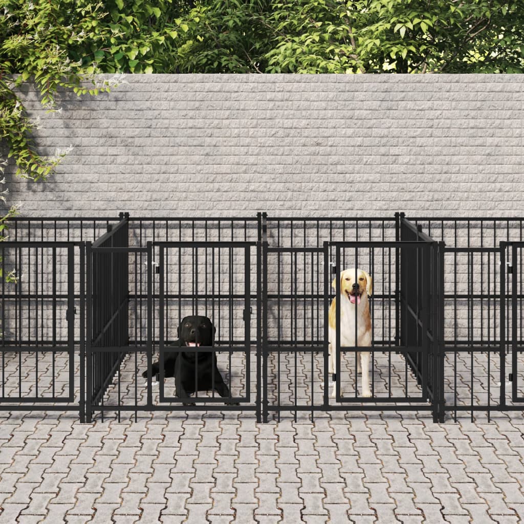 Hondenkennel voor buiten 18,77 m² staal