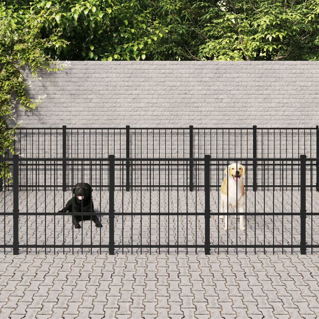 Hondenkennel voor buiten 33,87 m² staal