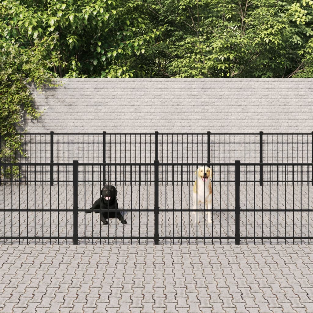 Hondenkennel voor buiten 47,05 m² staal