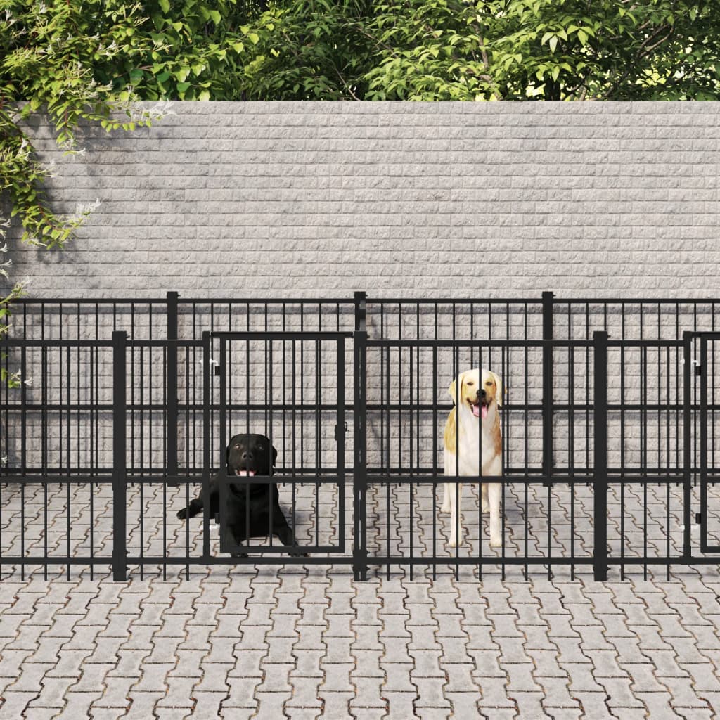 Hondenkennel voor buiten 18,77 m² staal