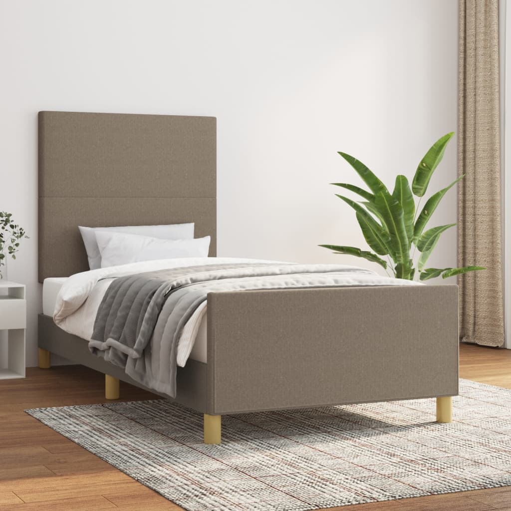 Bedframe zonder matras 80x200 cm stof taupe – afbeelding 1