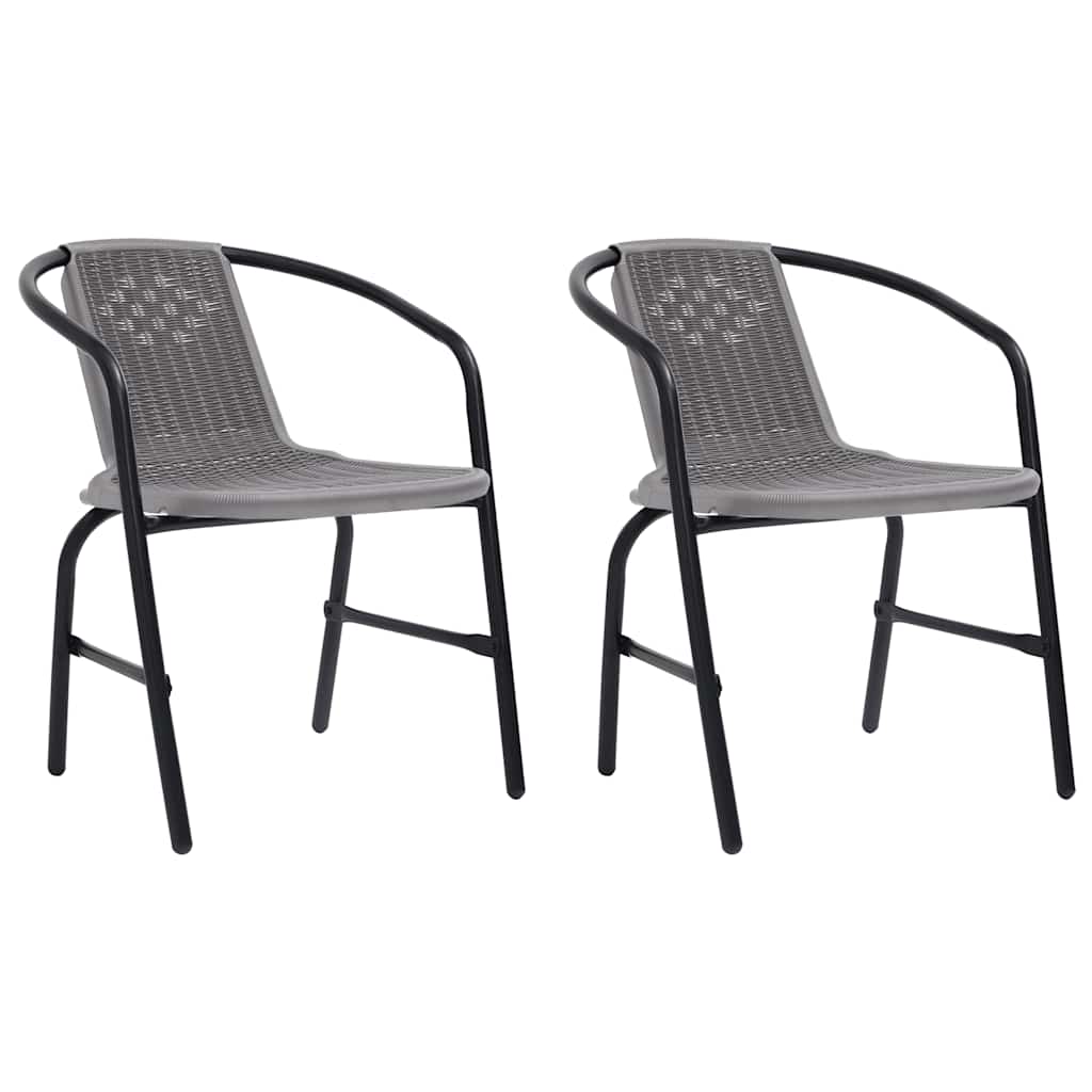 Tuinstoelen 2 st 110 kg kunststof rattan en staal