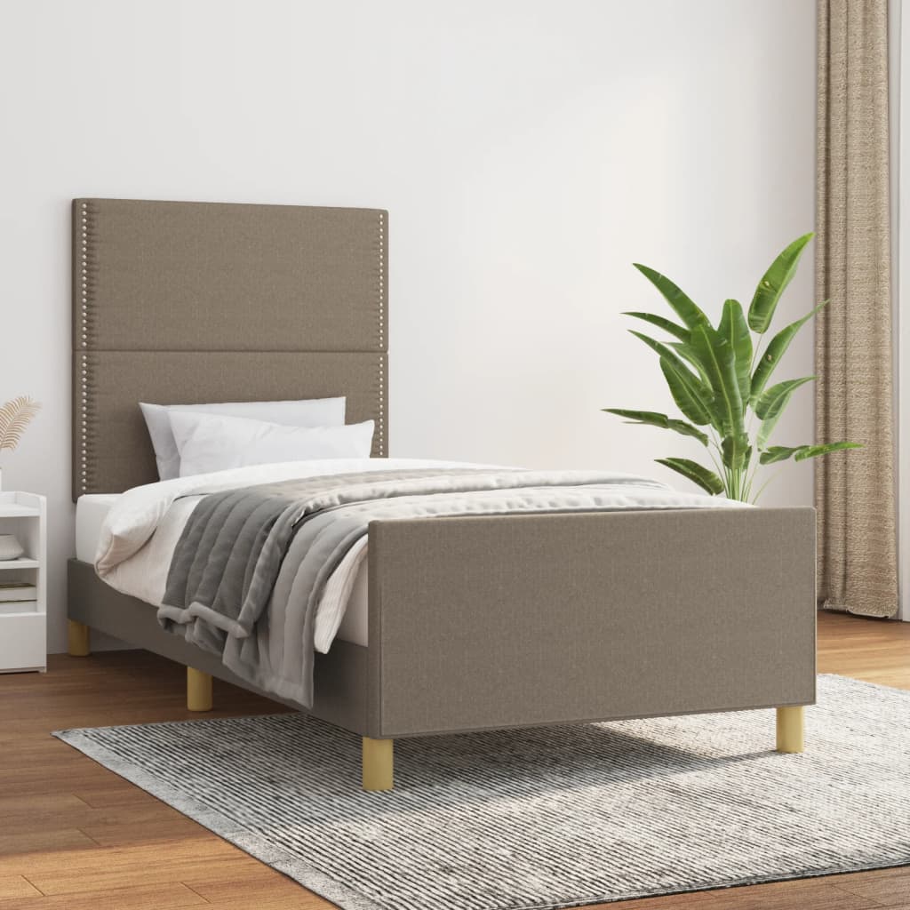 Bedframe zonder matras 100x200 cm stof taupe