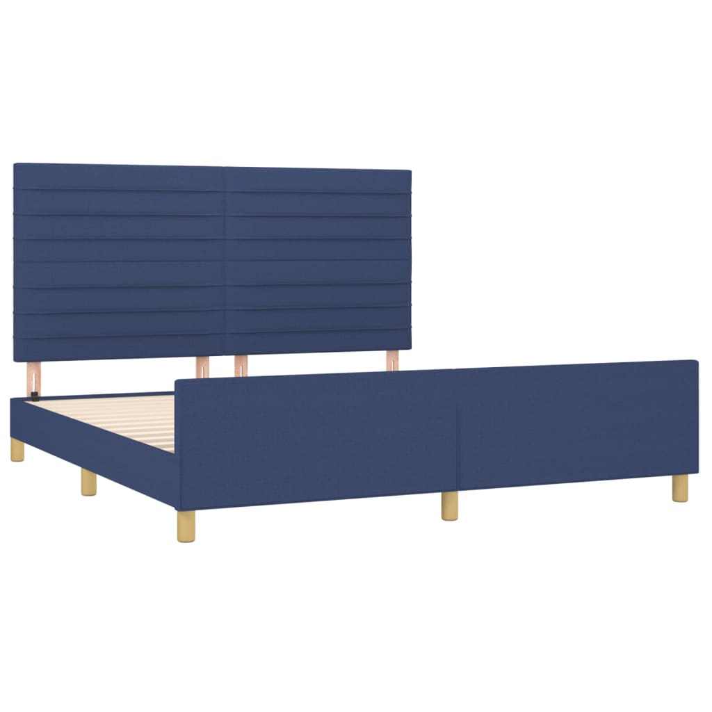 Bedframe zonder matras stof blauw 180x200 cm – afbeelding 4