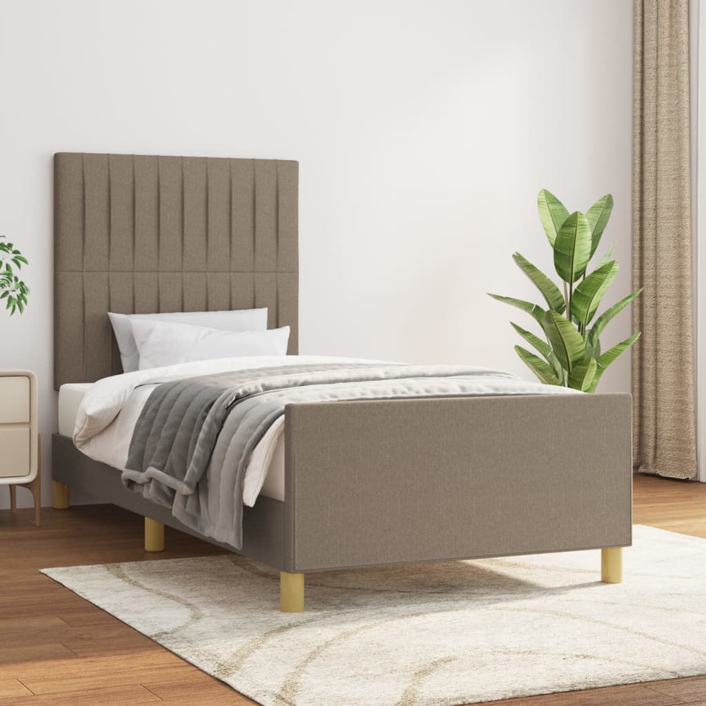 Bedframe zonder matras 100x200 cm stof taupe