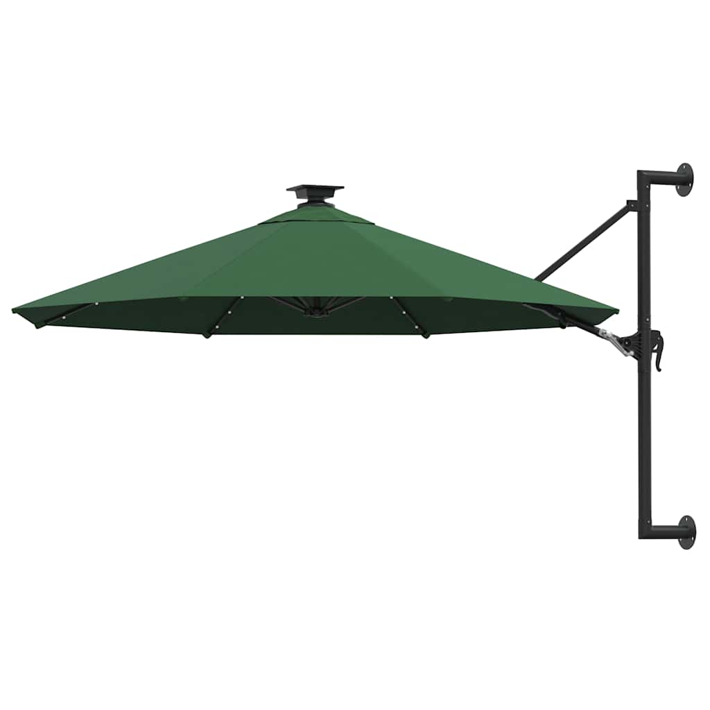 Wandparasol met LED's 300 cm groen
