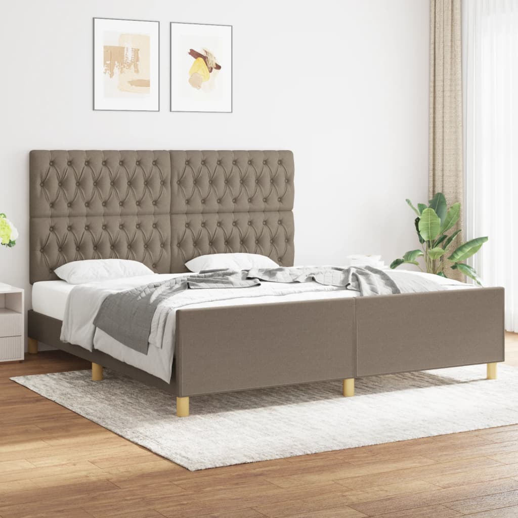 Bedframe zonder matras stof taupe 180x200 cm – afbeelding 1