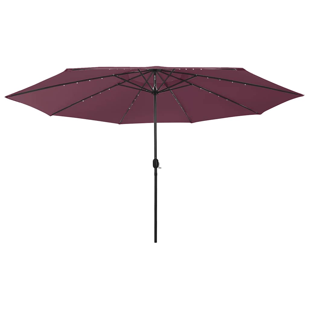 Parasol met LED-verlichting 400 cm bordeauxrood