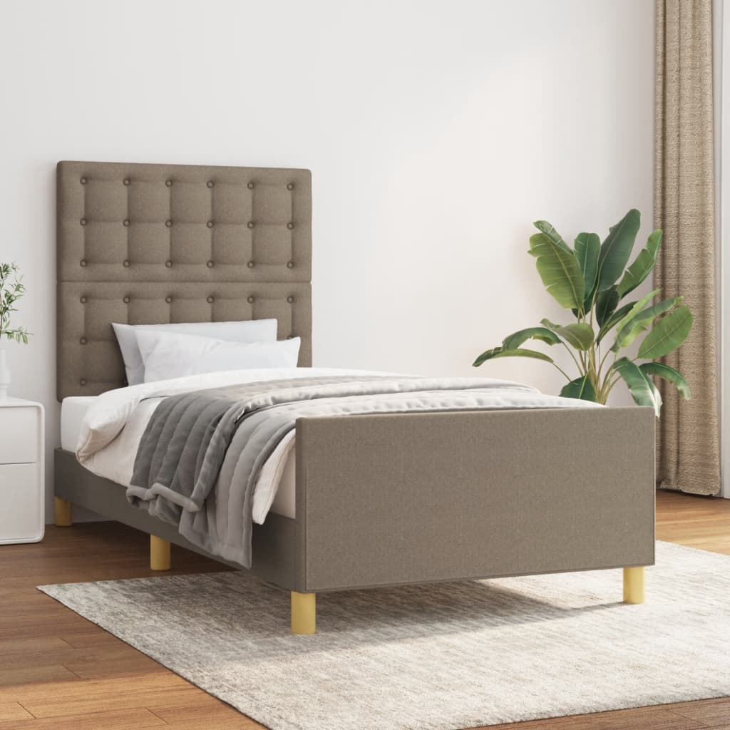 Bedframe zonder matras 100x200 cm stof taupe