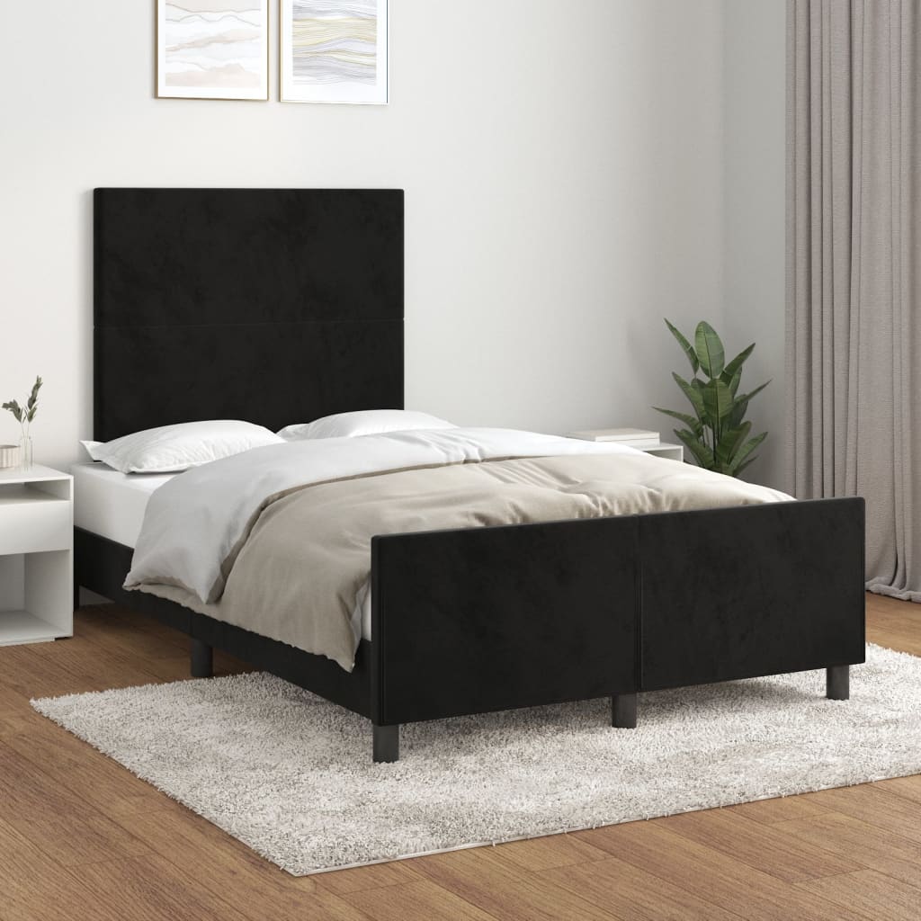 Bedframe zonder matras 120x200 cm fluweel zwart – afbeelding 1