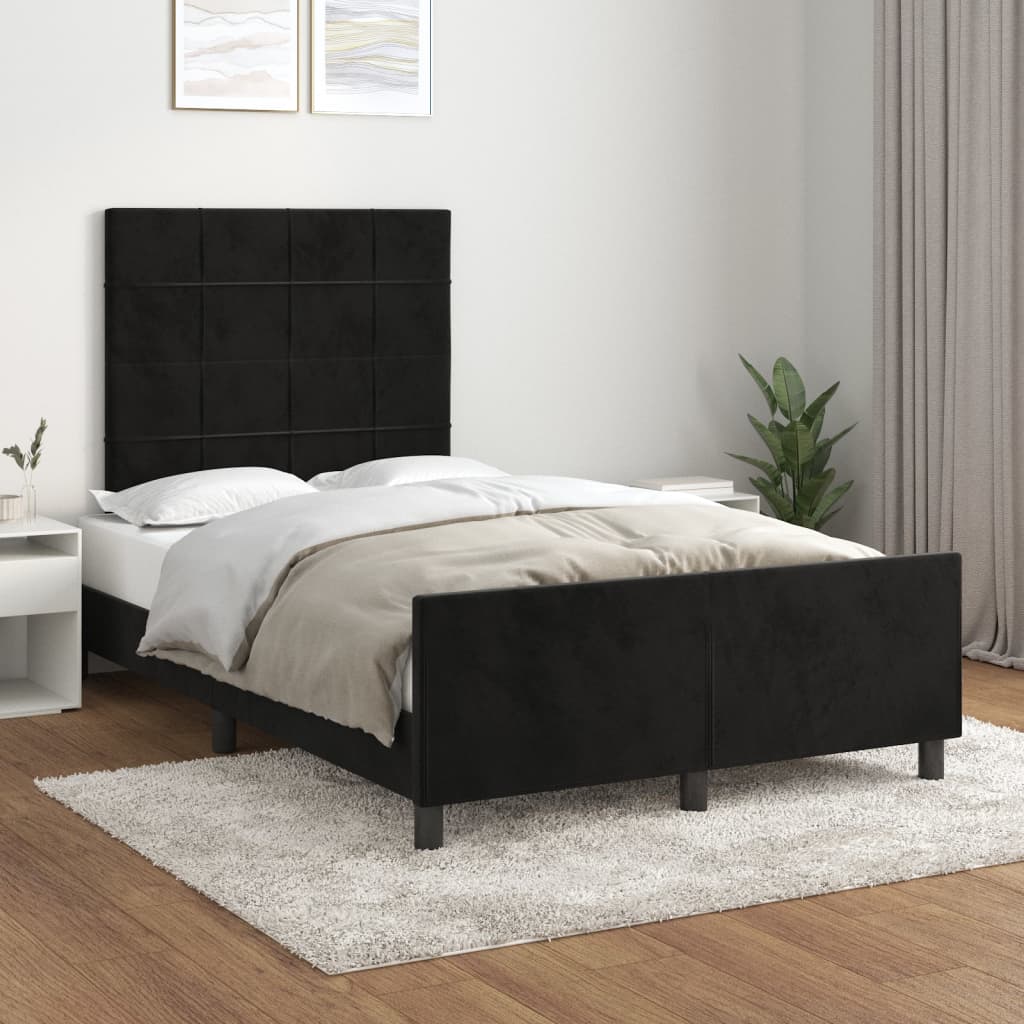 Bedframe zonder matras 120x200 cm fluweel zwart – afbeelding 1