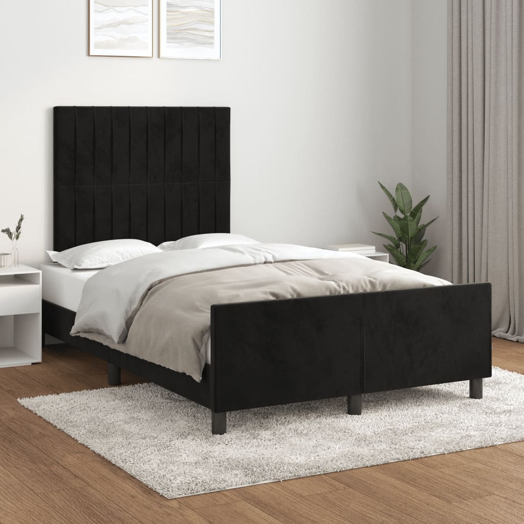 Bedframe zonder matras 120x200 cm fluweel zwart – afbeelding 1