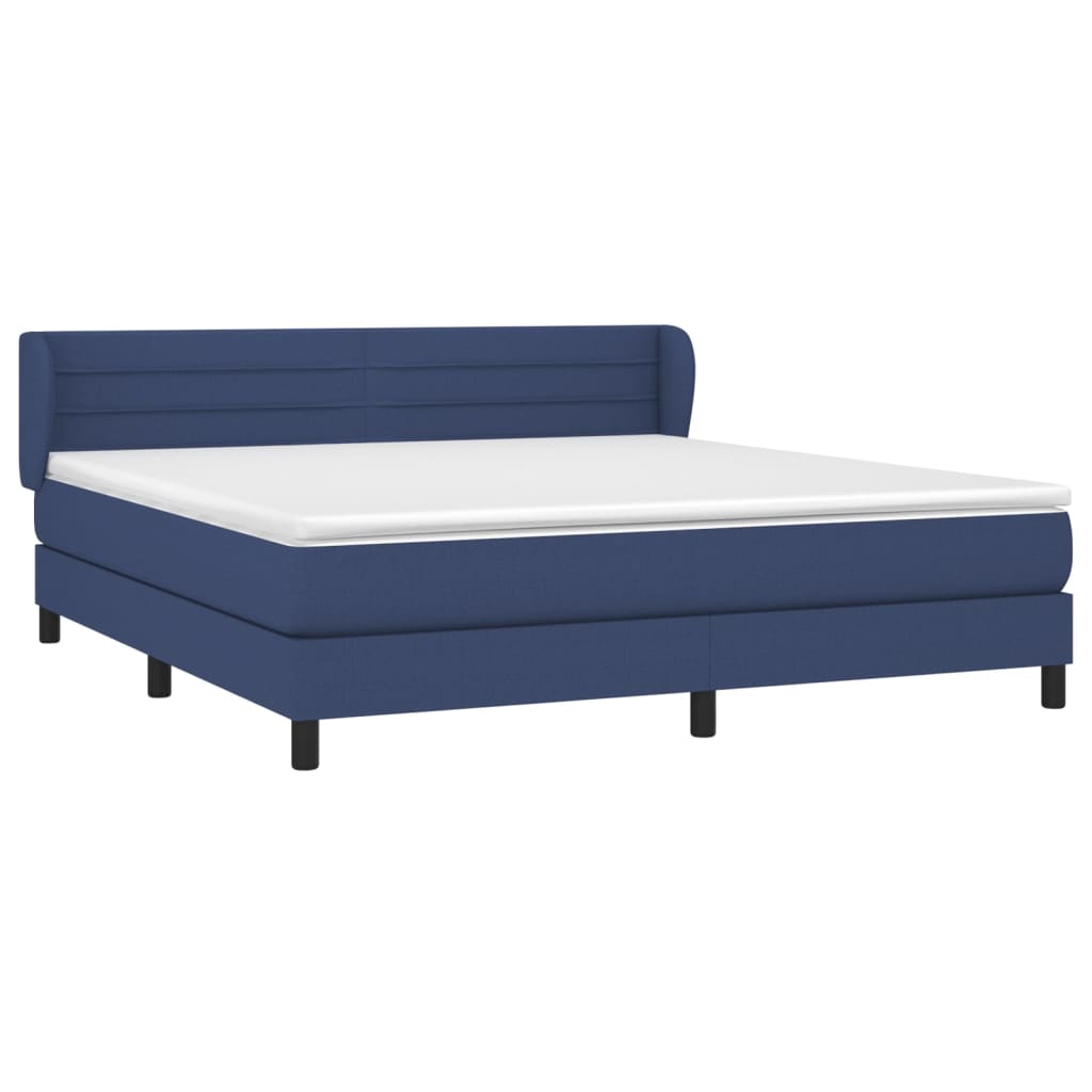 Boxspring met matras stof blauw 180x200 cm – afbeelding 3