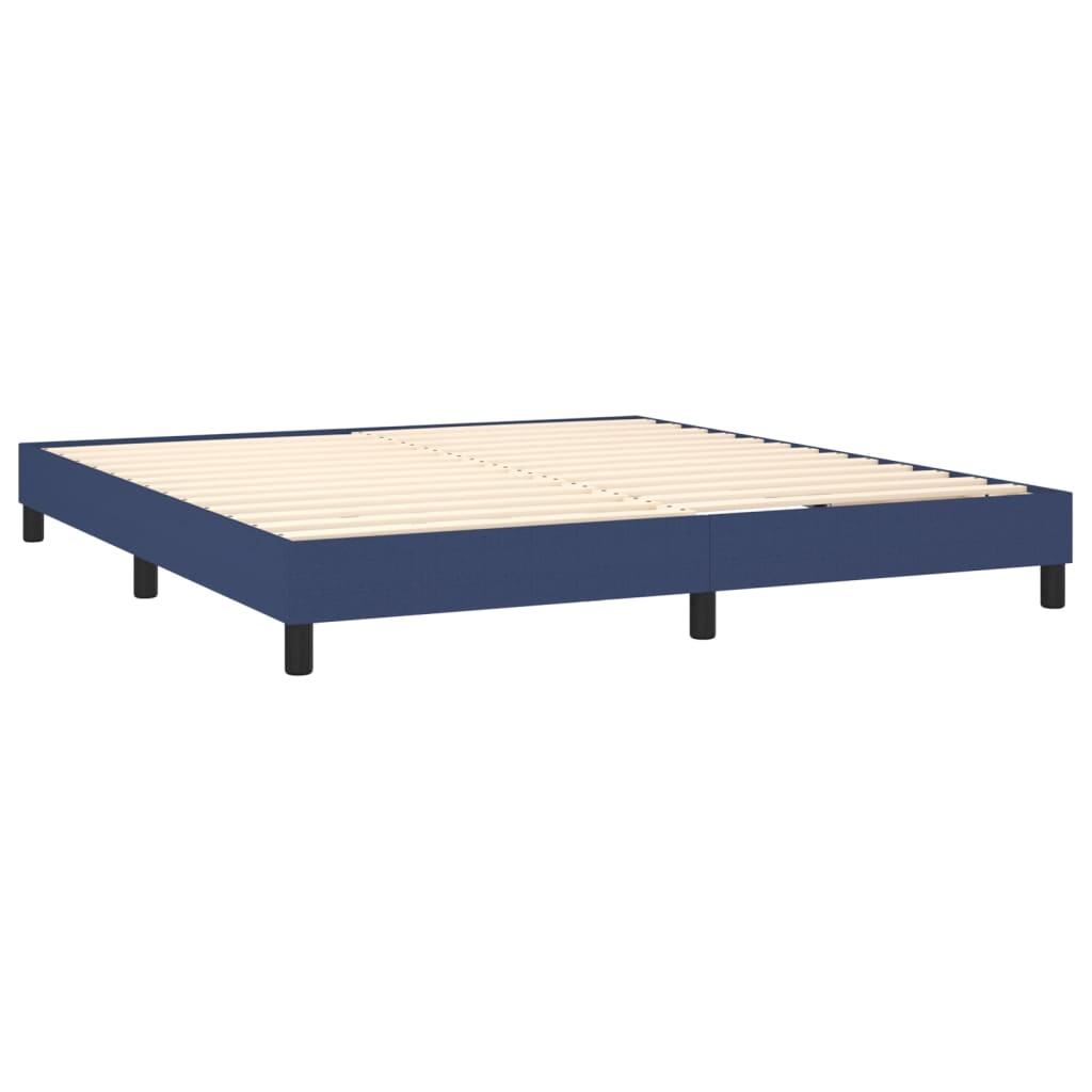 Boxspring met matras stof blauw 180x200 cm – afbeelding 4