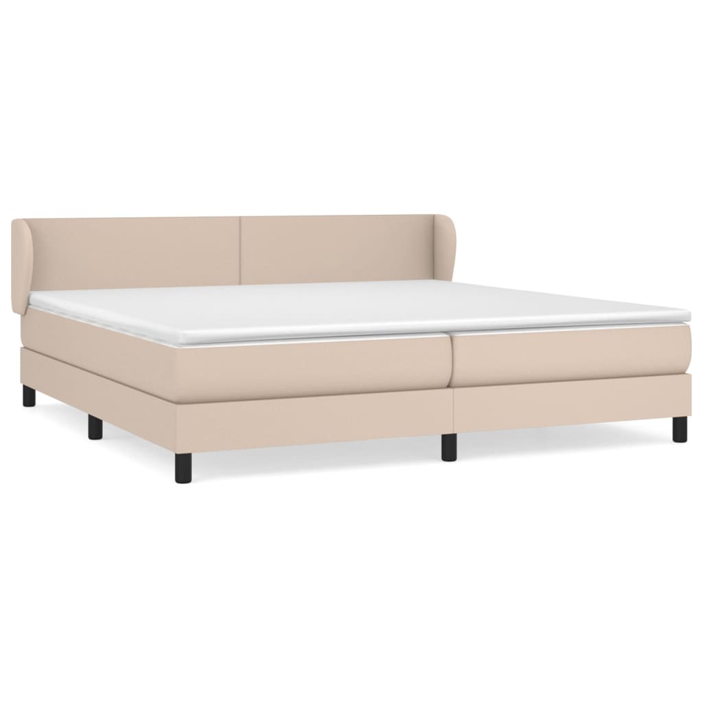 Boxspring met matras kunstleer cappuccinokleurig 200x200 cm – afbeelding 2
