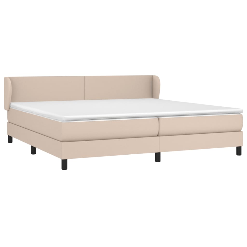 Boxspring met matras kunstleer cappuccinokleurig 200x200 cm – afbeelding 3