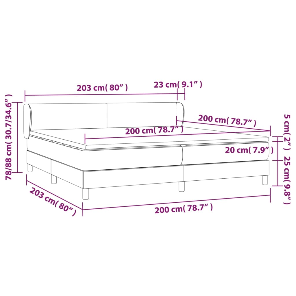 Boxspring met matras kunstleer cappuccinokleurig 200x200 cm – afbeelding 7
