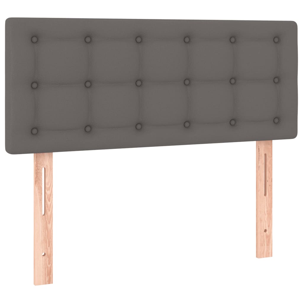 Boxspring met matras kunstleer grijs 80x200 cm – afbeelding 6