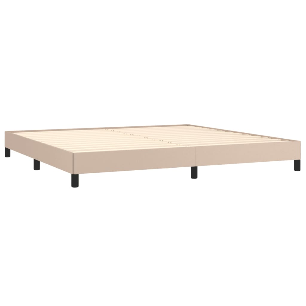 Boxspring met matras kunstleer cappuccinokleurig 200x200 cm – afbeelding 4