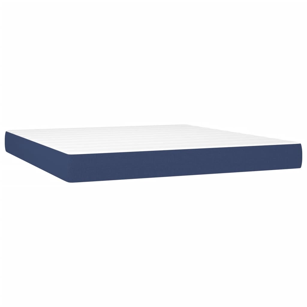 Boxspring met matras stof blauw 180x200 cm – afbeelding 5