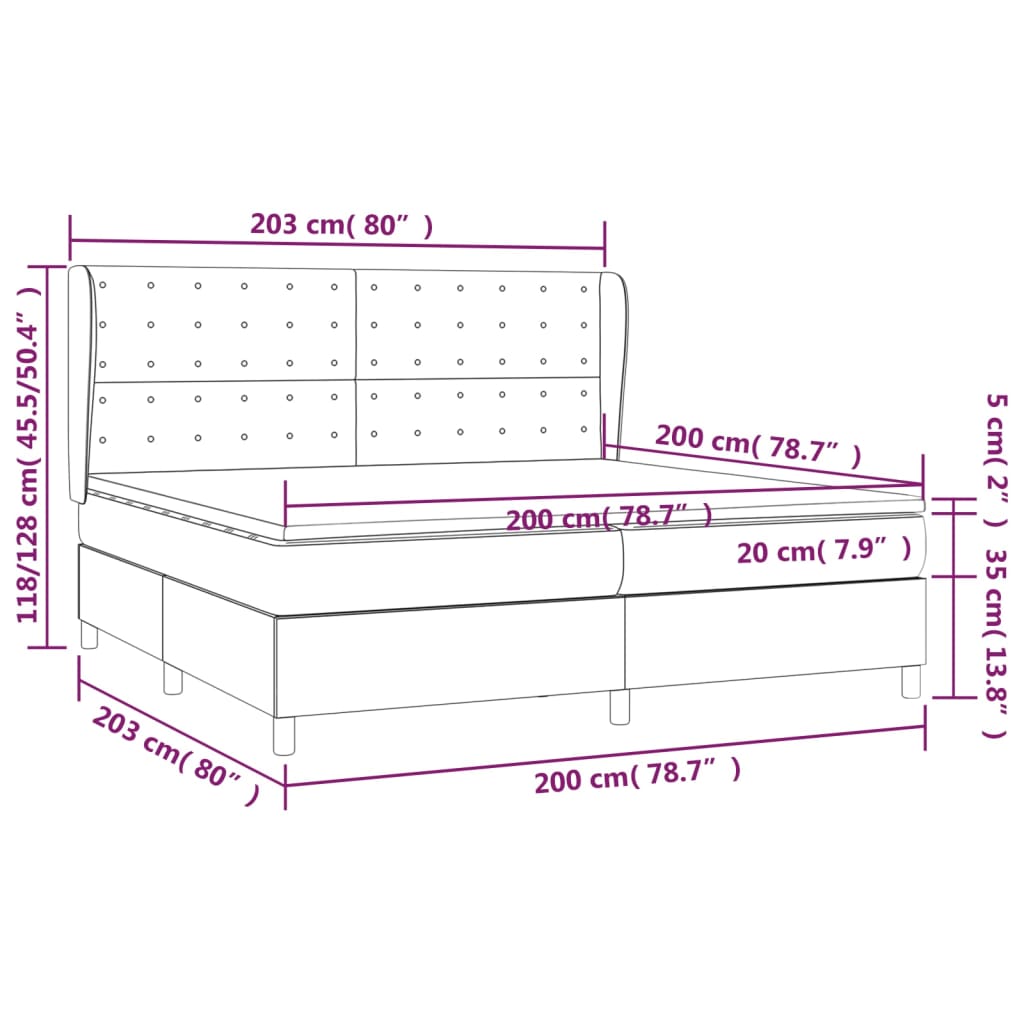 Boxspring met matras kunstleer cappuccinokleurig 200x200 cm – afbeelding 7
