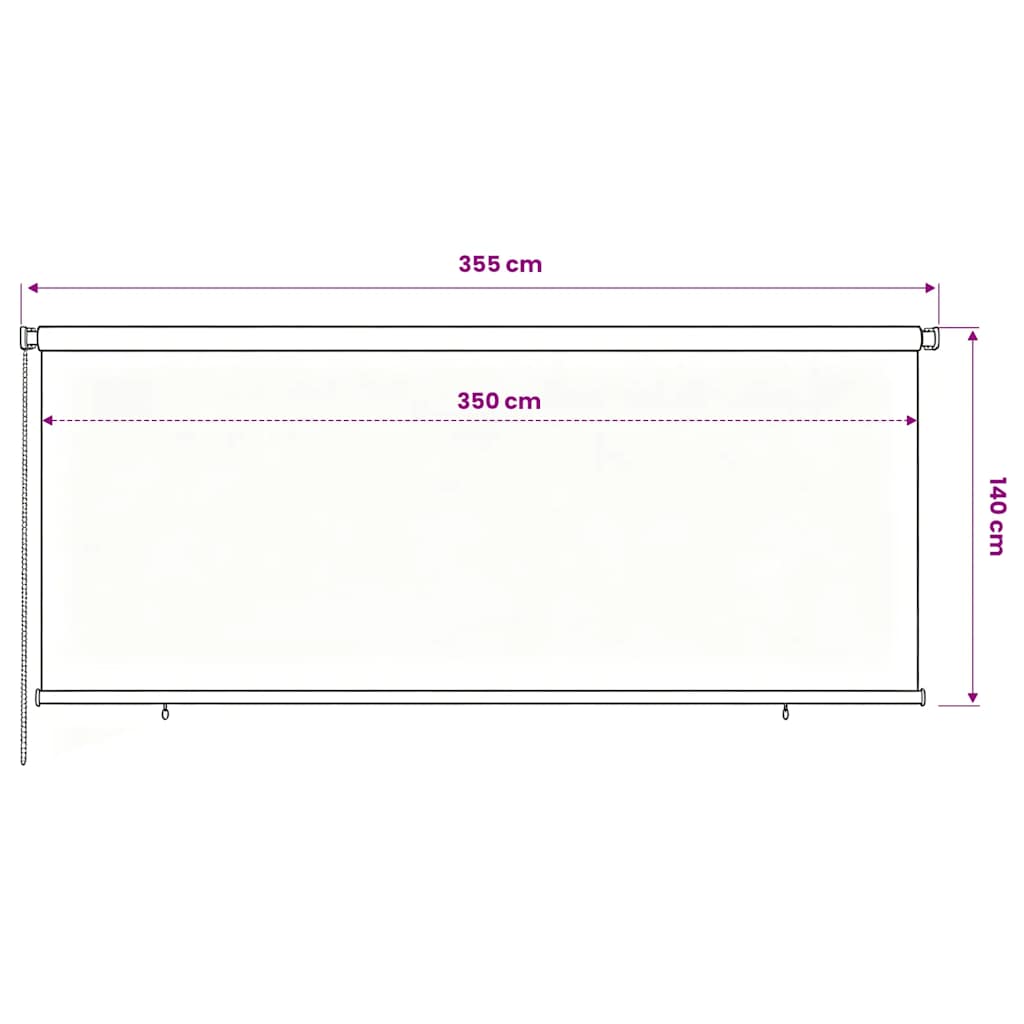 Rolgordijn voor buiten 355(B)x140(H) cm zwart – afbeelding 6