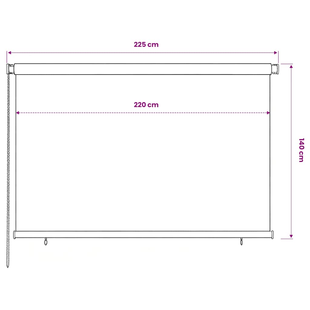Rolgordijn voor buiten 220x140 cm bruin – afbeelding 6