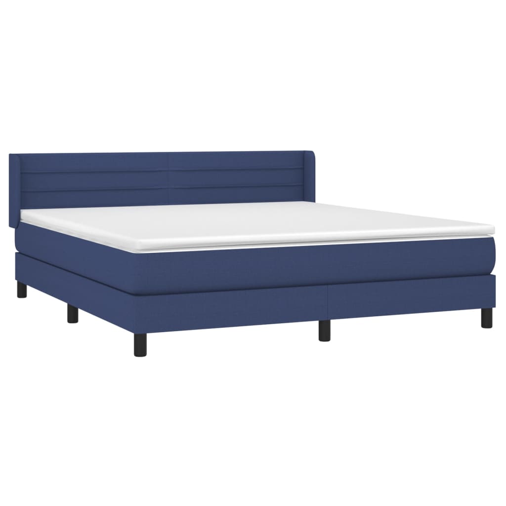 Boxspring met matras stof blauw 180x200 cm – afbeelding 3