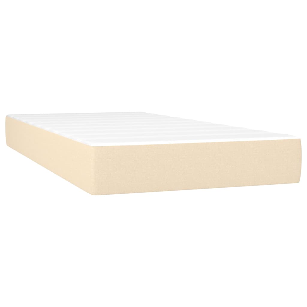 Boxspring met matras stof crèmekleurig 90x200 cm – afbeelding 5
