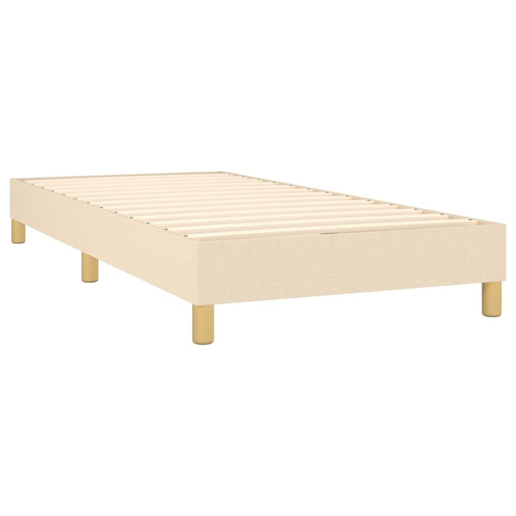 Boxspring met matras stof crèmekleurig 90x190 cm – afbeelding 4