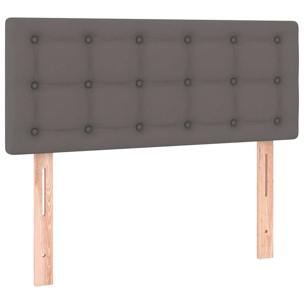 Boxspring met matras kunstleer grijs 80x200 cm – afbeelding 6