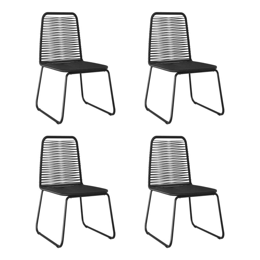 Tuinstoelen 4 st poly rattan zwart – afbeelding 1