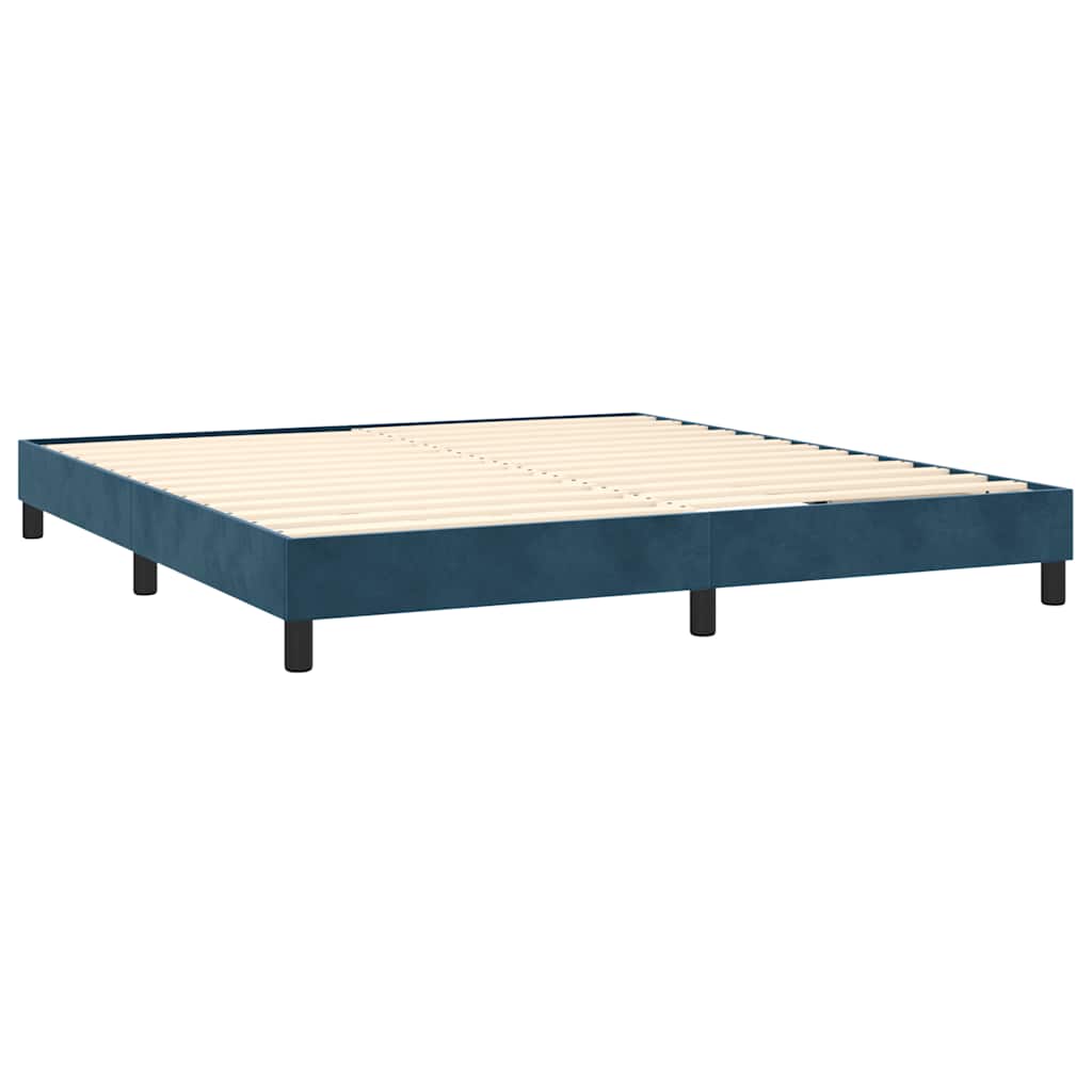 Boxspring met matras fluweel donkerblauw 180x200 cm – afbeelding 4