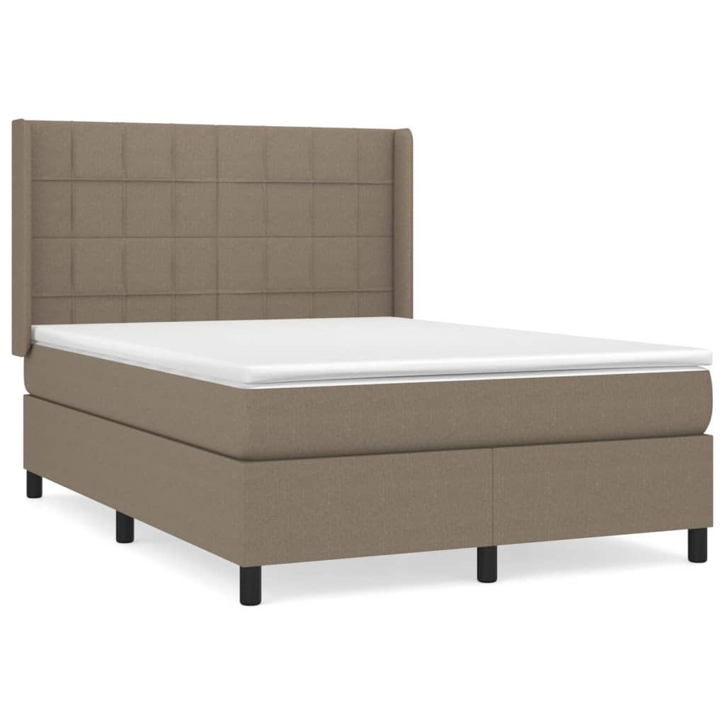 Boxspring met matras stof taupe 140x190 cm – afbeelding 2