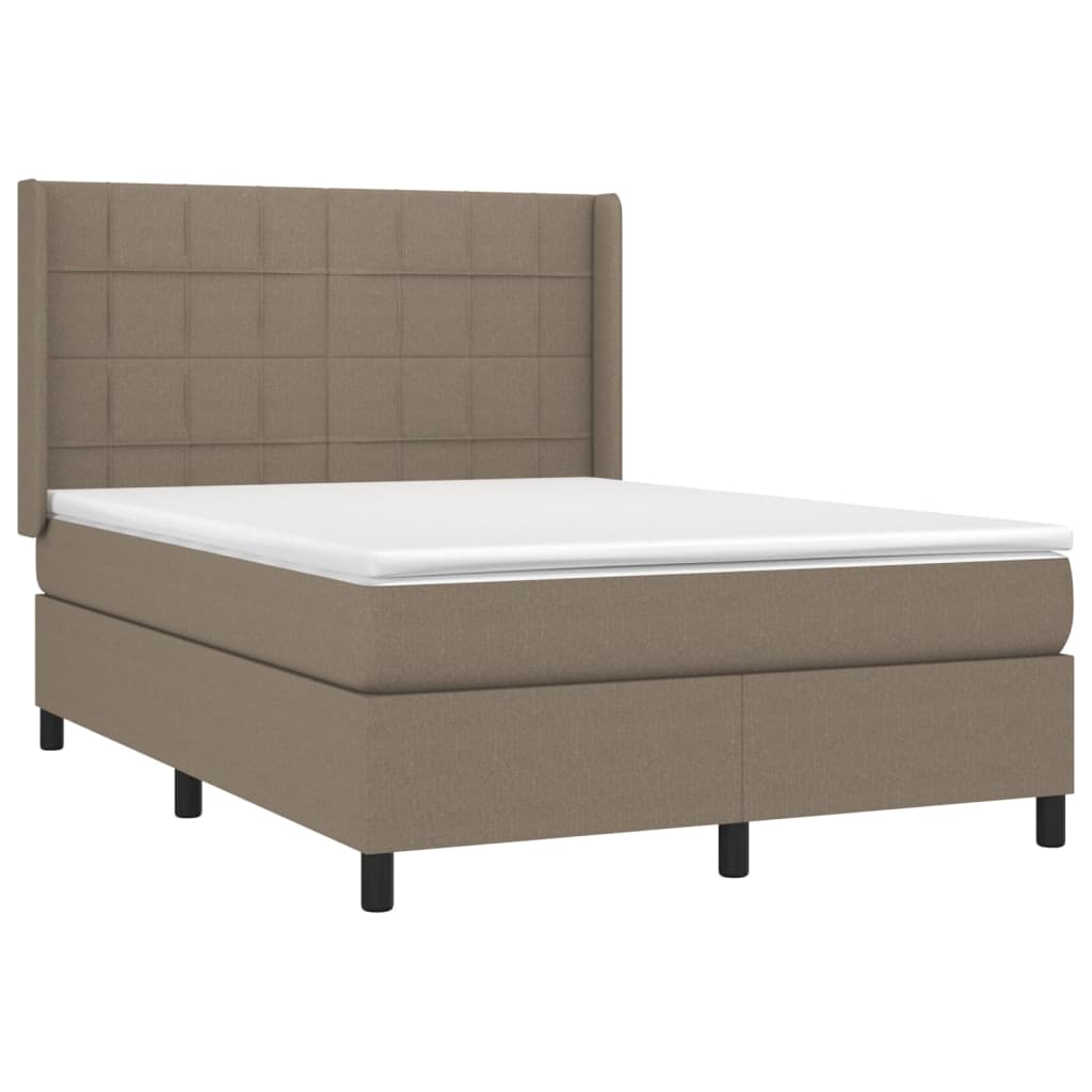 Boxspring met matras stof taupe 140x190 cm – afbeelding 3
