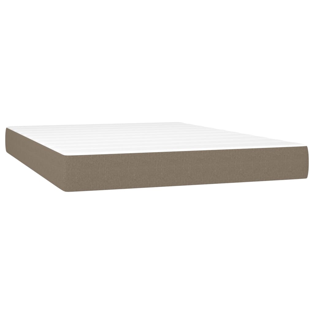 Boxspring met matras stof taupe 140x190 cm – afbeelding 5