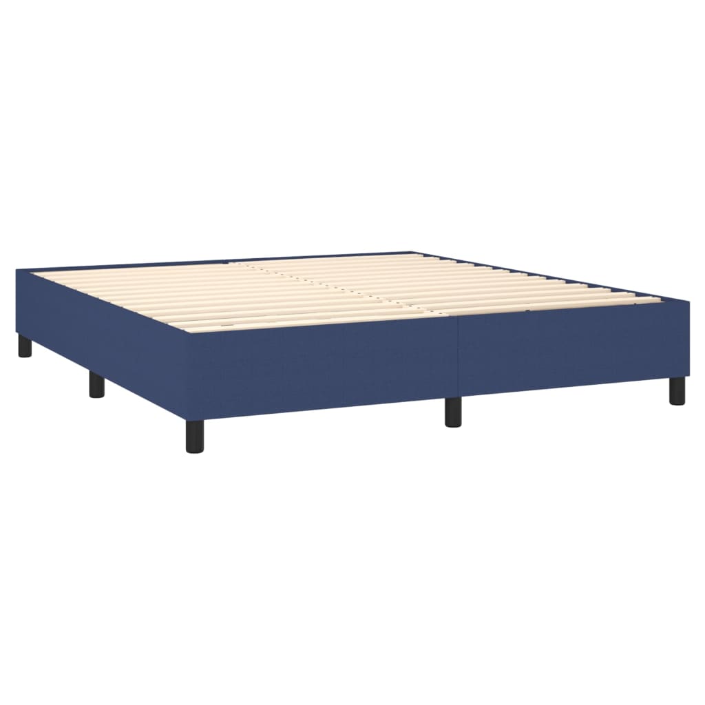 Boxspring met matras stof blauw 180x200 cm – afbeelding 4